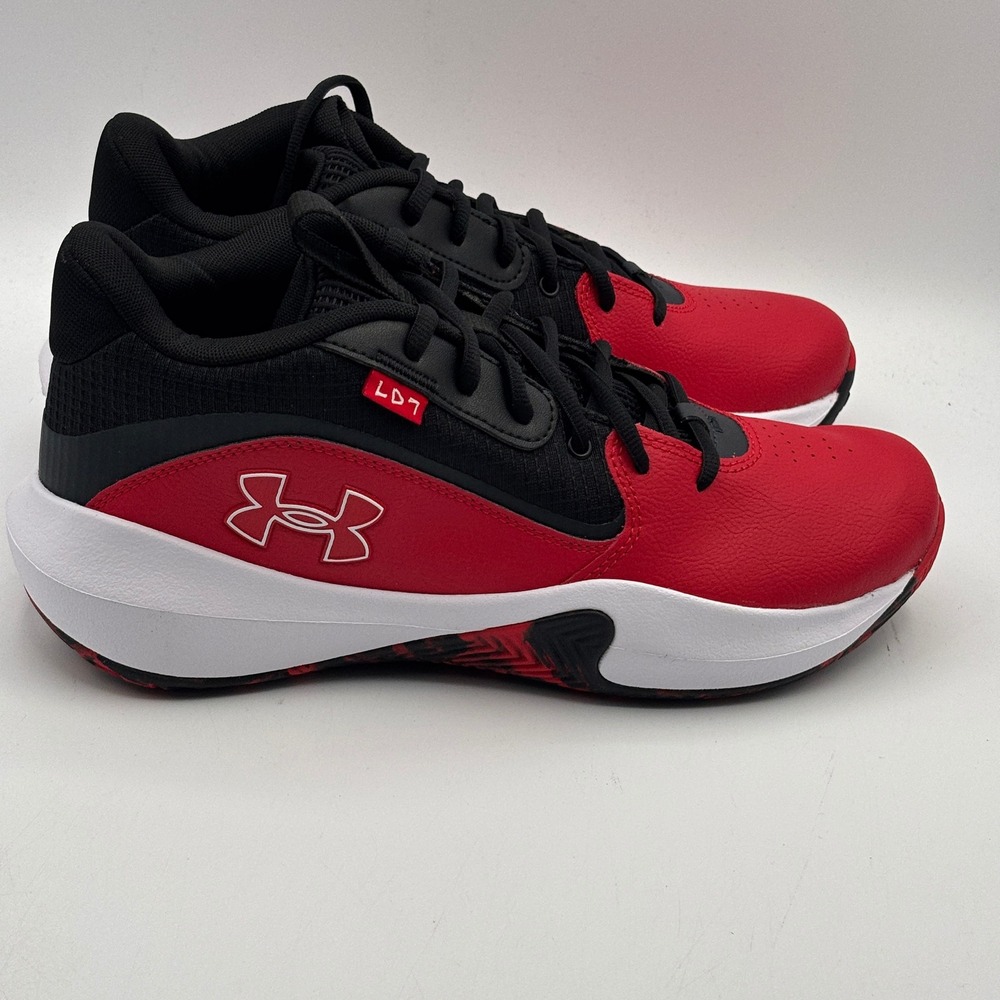 Under Armour Lockdown 7 Shoes Mens Size 10.5 Red Black Basketball 3028512-600